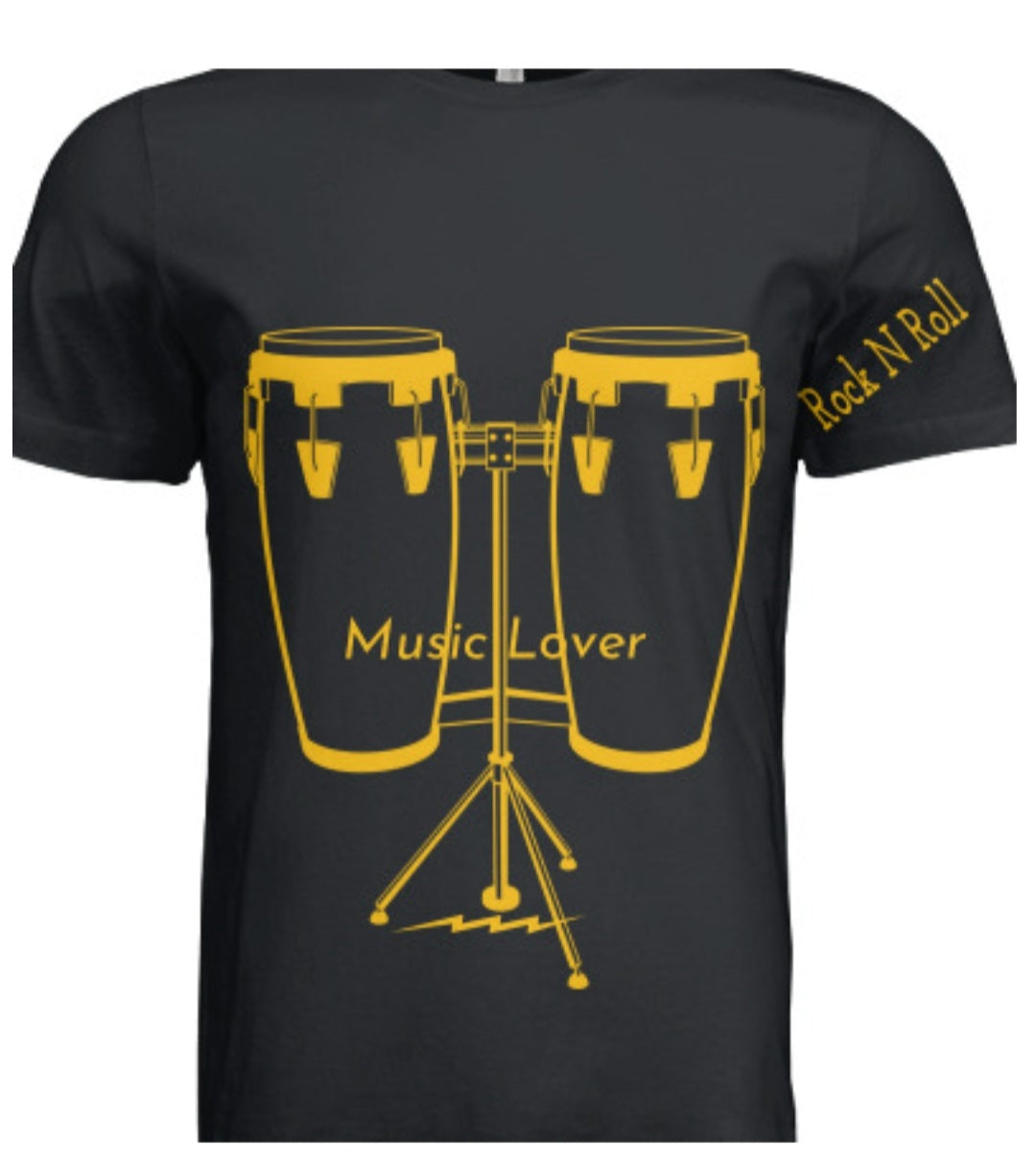 Short Sleeve Gold Line Congas (Rock N Roll) Crewneck T-shirt