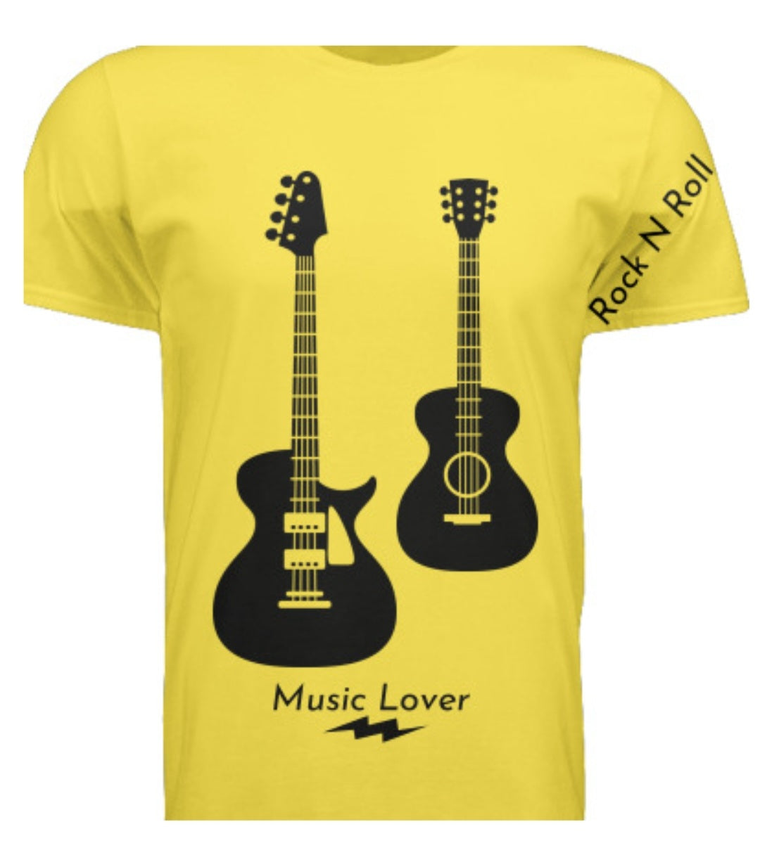 Short Sleeve Two Guitars (Rock N Roll) Crewneck T-shirt