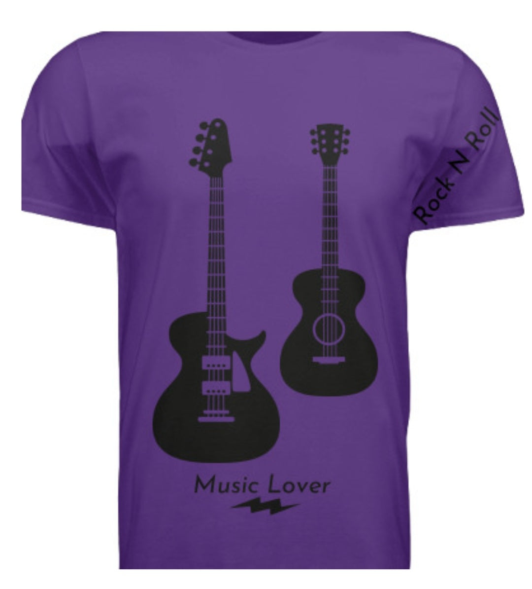Short Sleeve Two Guitars (Rock N Roll) Crewneck T-shirt