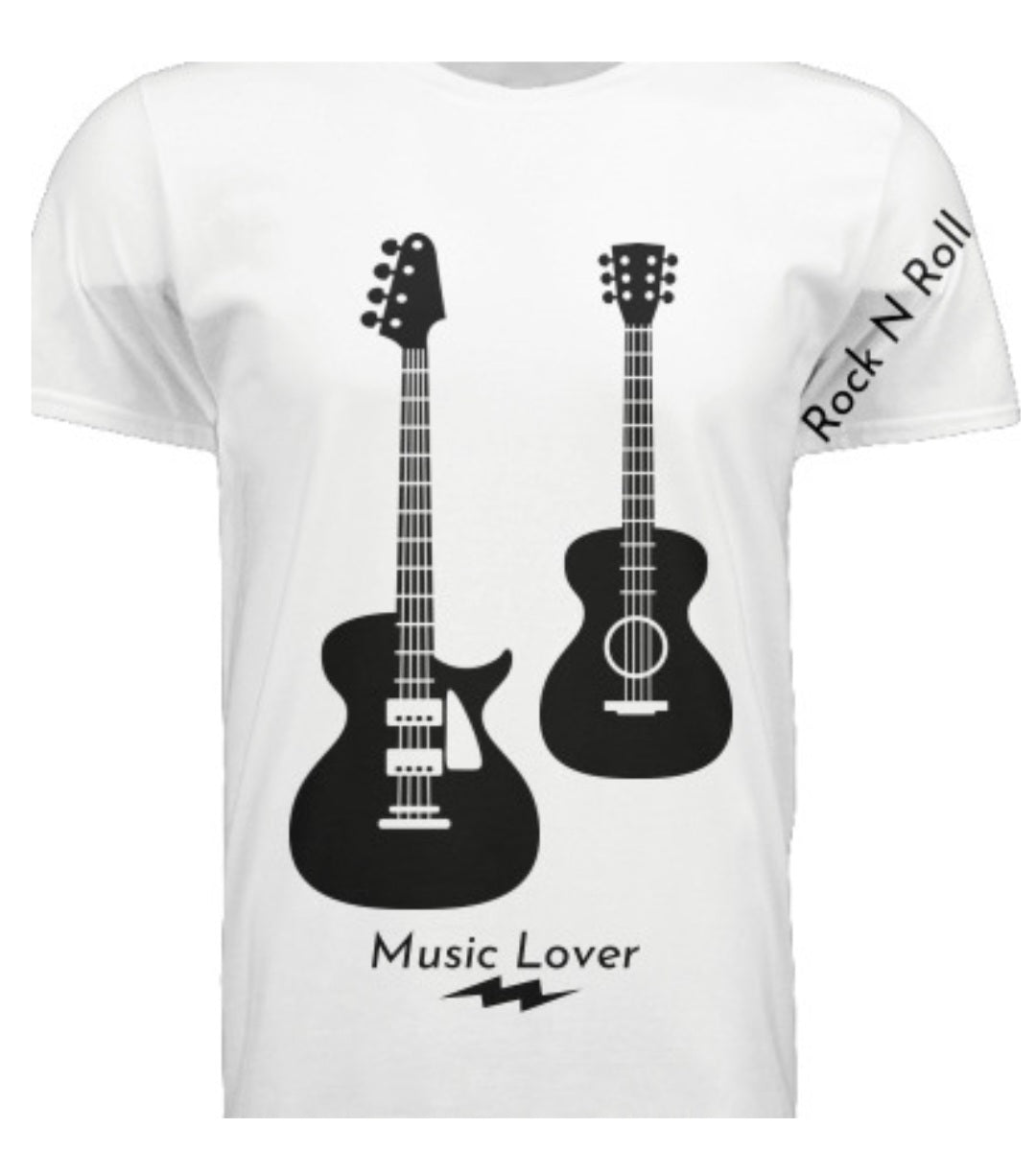 Short Sleeve Two Guitars (Rock N Roll) Crewneck T-shirt