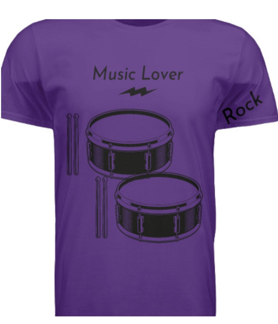 Short Sleeve Double Drums (Rock) Crewneck T-shirt