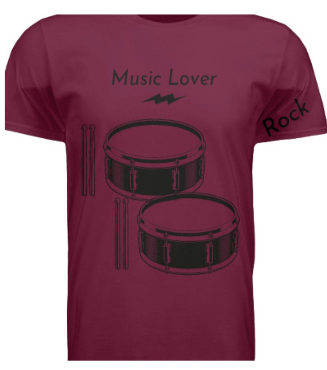 Short Sleeve Double Drums (Rock) Crewneck T-shirt