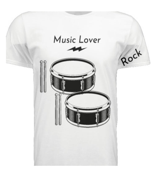Short Sleeve Double Drums (Rock) Crewneck T-shirt
