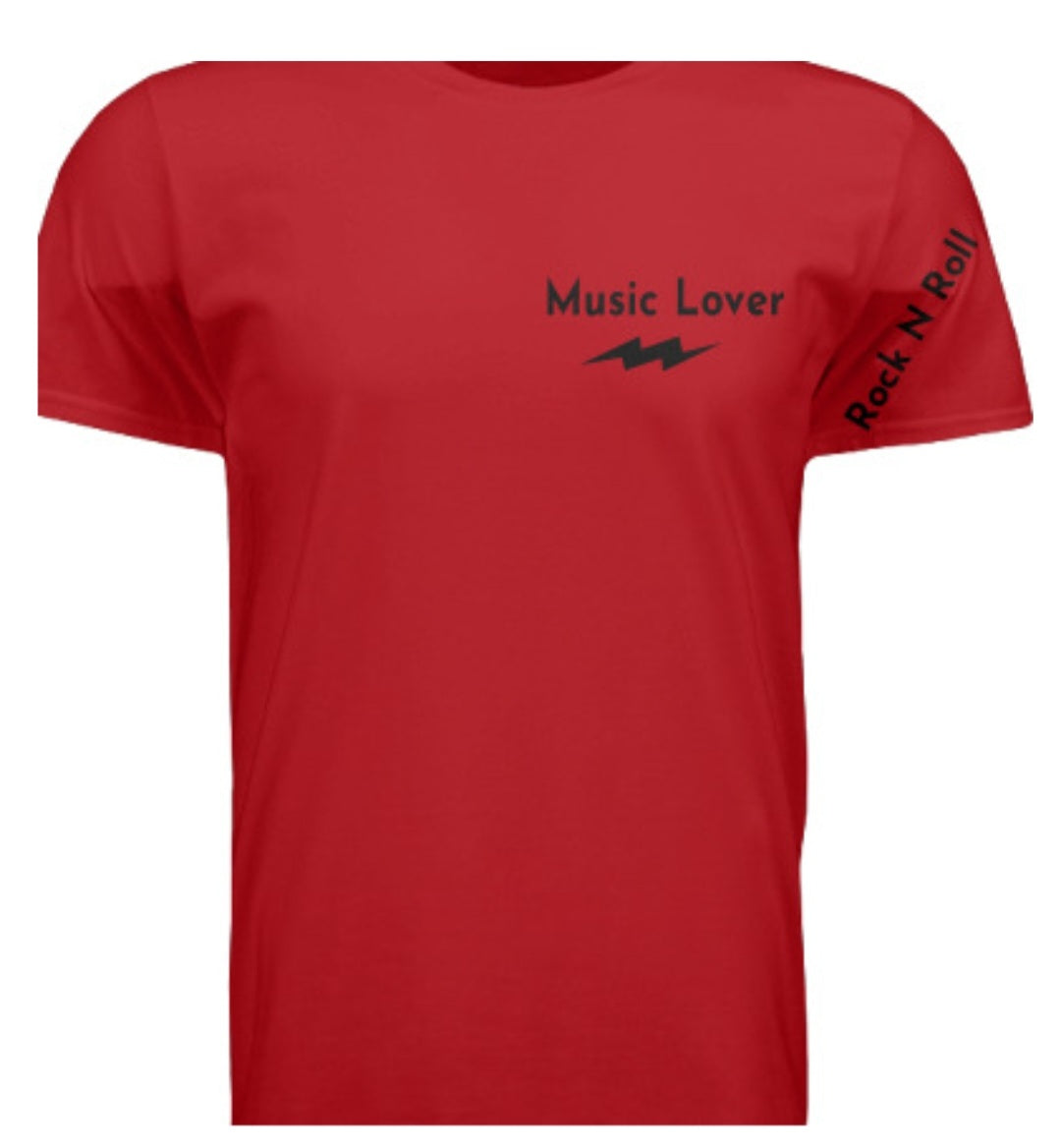 Short Sleeve Rock N Roll (Pocket Music Lover) Crewneck T-shirt