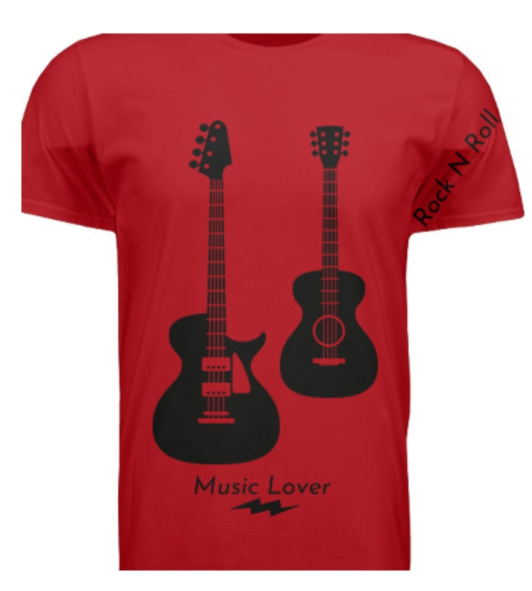 Short Sleeve Two Guitars (Rock N Roll) Crewneck T-shirt
