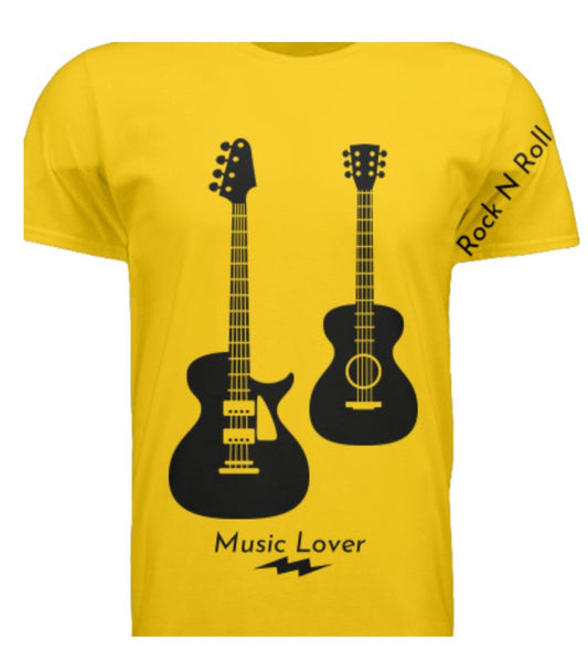 Short Sleeve Two Guitars (Rock N Roll) Crewneck T-shirt