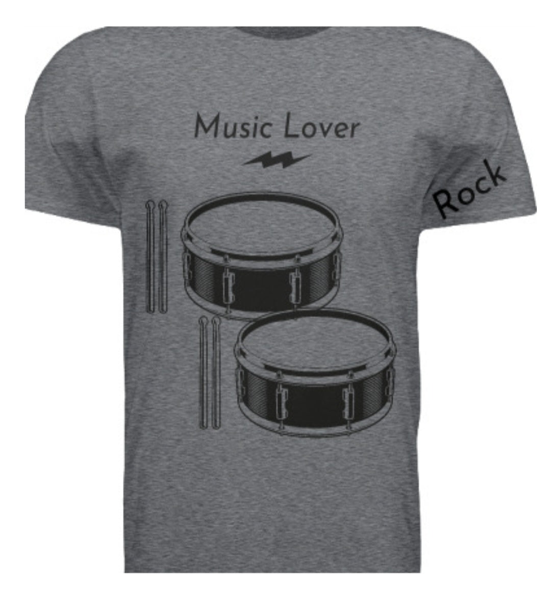 Short Sleeve Double Drums (Rock) Crewneck T-shirt